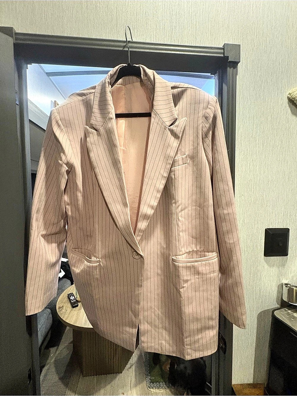 LIONESS Blazer Striped Pink Large